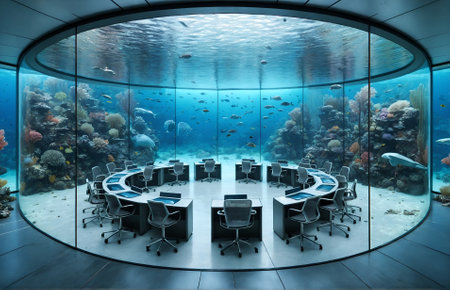 a classroom set underwaterの素材