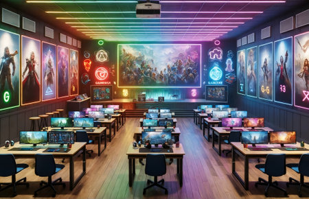 a classroom with a gaming styleの素材