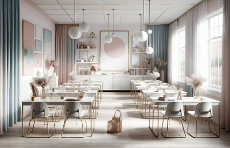 a classroom with a feminine styleの素材