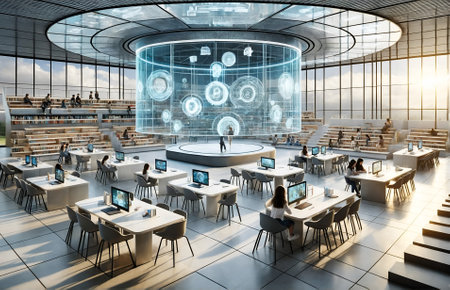 a modern futuristic classroomの素材