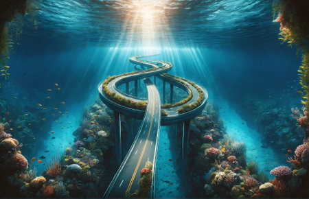 an underwater roadの素材