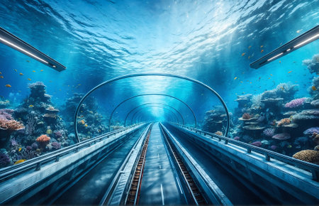 an underwater roadの素材