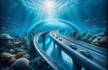 an underwater roadの素材