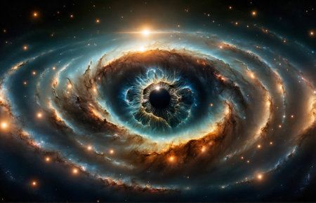 a galaxy shaped like an eyeの素材