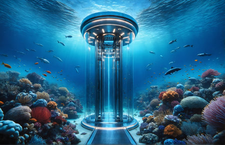 an underwater elevatorの素材