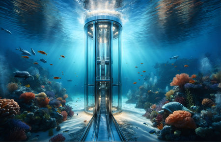 an underwater elevatorの素材