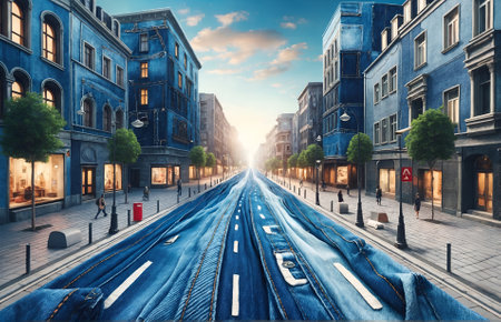 a street made entirely of denimの素材