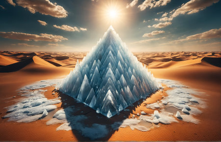 A pyramid made of iceの素材