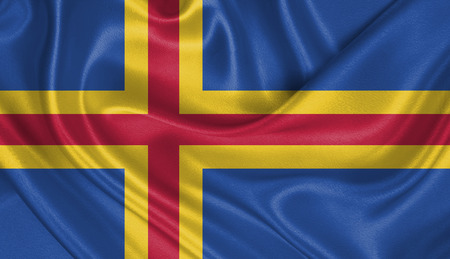 Flag of Aland Islandsの写真素材
