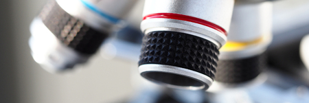 Scientific binocular view magnifier at university nano labの写真素材