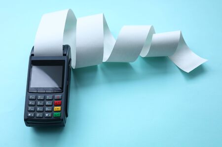 Bank equipment for credit card payments, acquiring. Smooth operation cash register. Transaction...