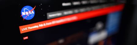 Barcelona, Spain - February 06, 2020: NASA logo at website page close-upのeditorial素材
