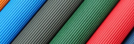 Sample of colored structured craft paper close-up