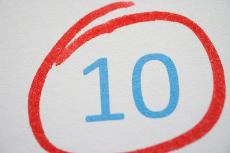 Number ten is circled in red in the calendar. Planning an important event conceptの写真素材