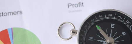 Business profit chart and compass. Small and medium business developmentの写真素材