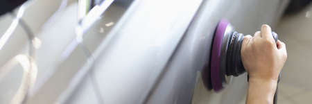 Polishing machine for polishing cars and removing scratchesの写真素材