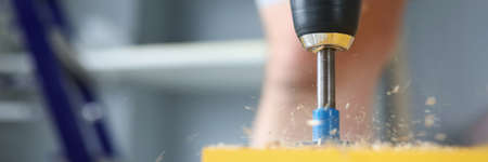 Professional worker using toolの写真素材