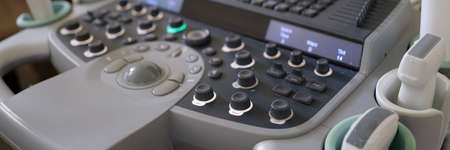 Medical office interior with equipment for ultrasound diagnostics. medical office with equipment for...