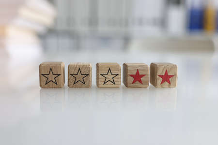 Stars with negative reviews and quality of service closeup