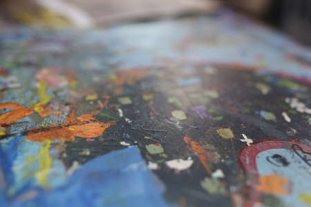 Multicolor painting and different patterns and colors in paintingの写真素材
