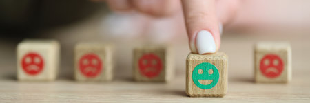 Change emotions from negative to positive for wellbeingの写真素材