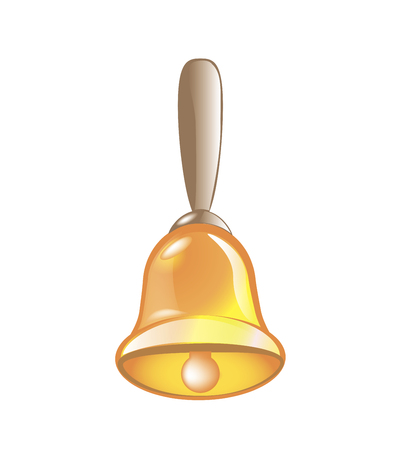 Handbell with pen for school on a white background.のイラスト素材