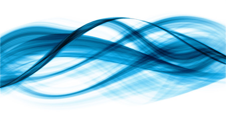 Original abstraction of blue-coloured curves on whiteの写真素材