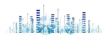 Business graphics and diagrams (abstract illustration on white background)の写真素材