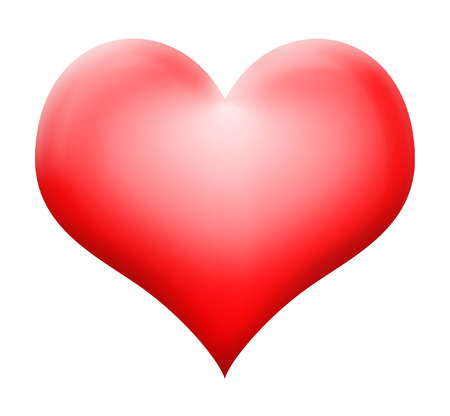 Red heart isolated on white (valentine's day symbol)の写真素材