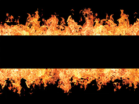 Black stripe and fire flames on edges