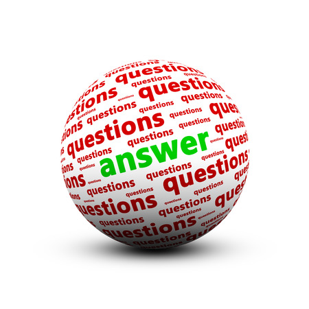 3d ball with words questions and answerの写真素材