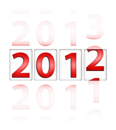 Changing year from 2011 to 2012 (New Year concept)の写真素材
