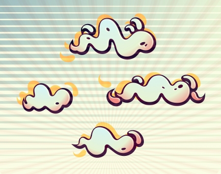 Wavy clouds in the sky  EPS 10 vector  Transparency, blending modes used のイラスト素材