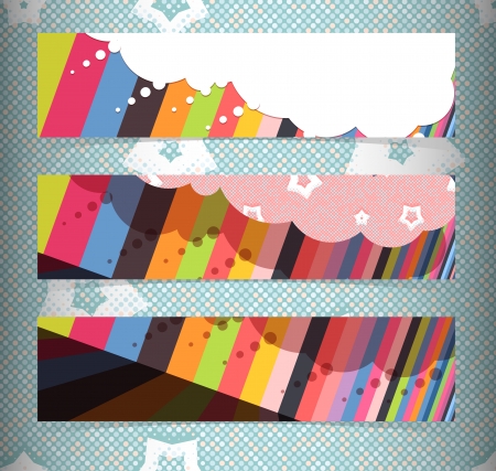 Set of horizontal banners, headers. のイラスト素材