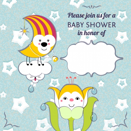 Baby shower invitation card editable template のイラスト素材