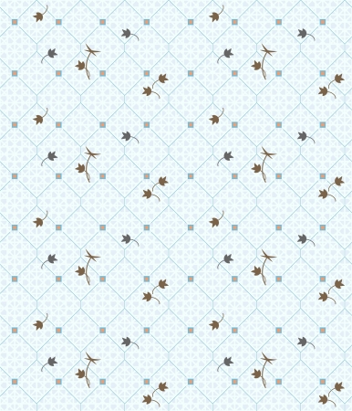 Geometric seamless vintage pattern with floral elementsのイラスト素材