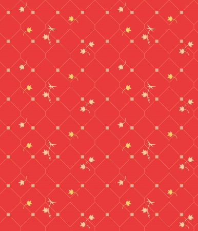 Geometric seamless vintage pattern with floral elementsのイラスト素材