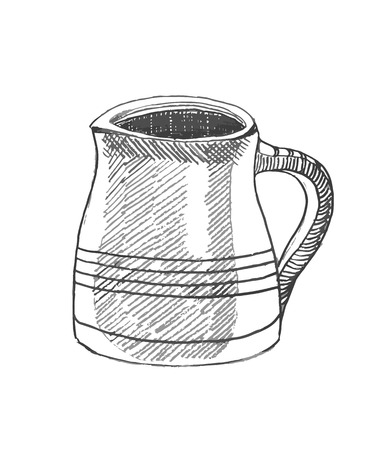 Jug hand-drawn style grunge illustrationのイラスト素材