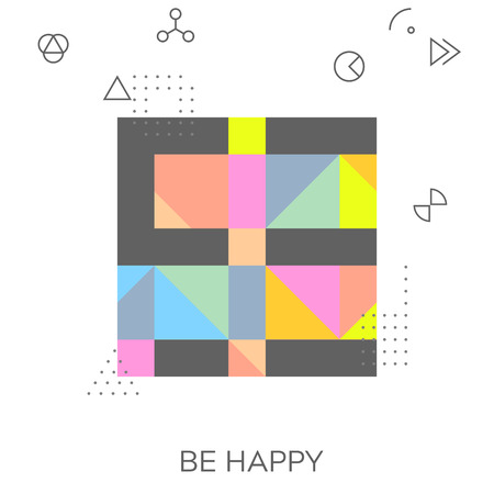 Trendy card memphis style design. Abstract geometric elements. Layout template poster, card, invitation, brochure, flyerのイラスト素材