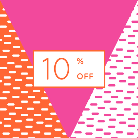 Trendy memphis style discount poster design. Abstract geometric elements. Layout template card,...
