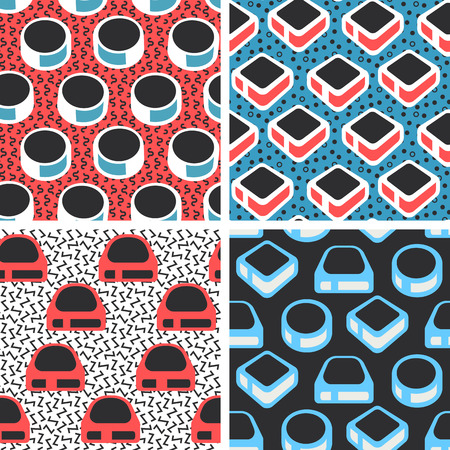 Geometric abstract seamless pattern setのイラスト素材