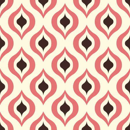 Geometric abstract seamless pattern background. Colorful shapes of curves and circles. Square composition, modern trend designのイラスト素材