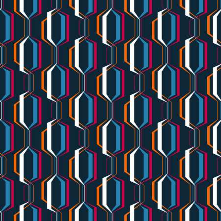 Abstract geometric seamless pattern. Simple wavy zigzag stripes background. Colorful modern decoration designのイラスト素材