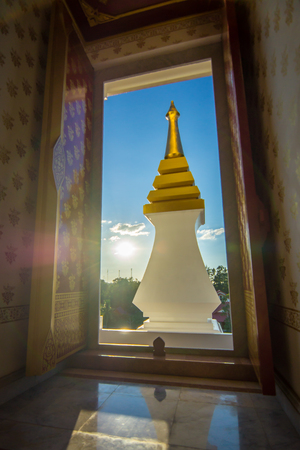 The door of pagoda. temple in Thailandの写真素材