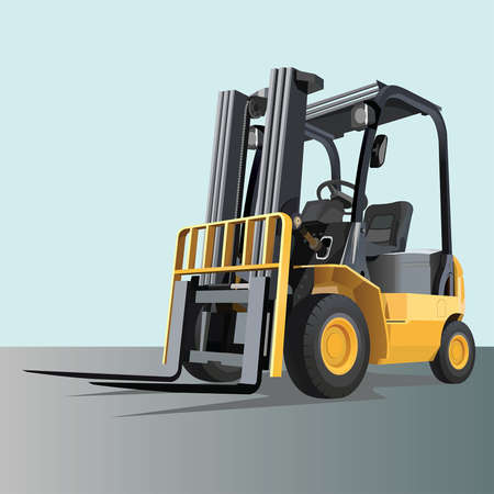 Yellow forklift vector illustrationのイラスト素材