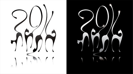 Cat silhouette collection. Vector illustrationのイラスト素材