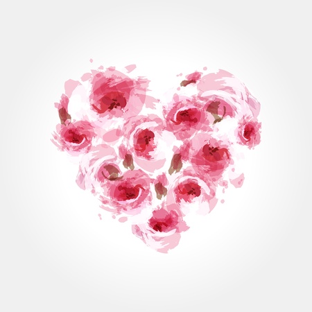 Roses in a shape of a heart EPS10のイラスト素材