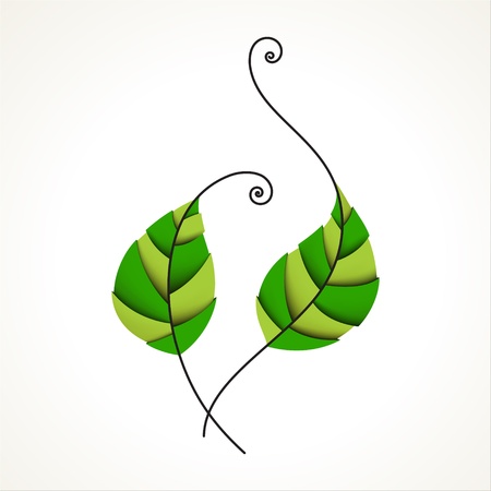 Green color leaves  Nature, organic   ecology iconのイラスト素材