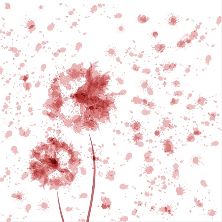 Watercolor illustration of a dandelion  Card design  EPS10のイラスト素材