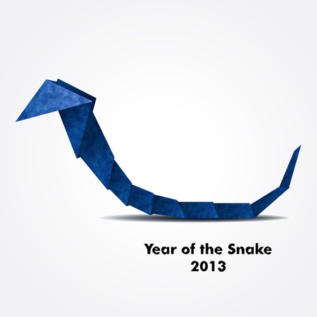 Year of the Snake design  Blue origami snake のイラスト素材
